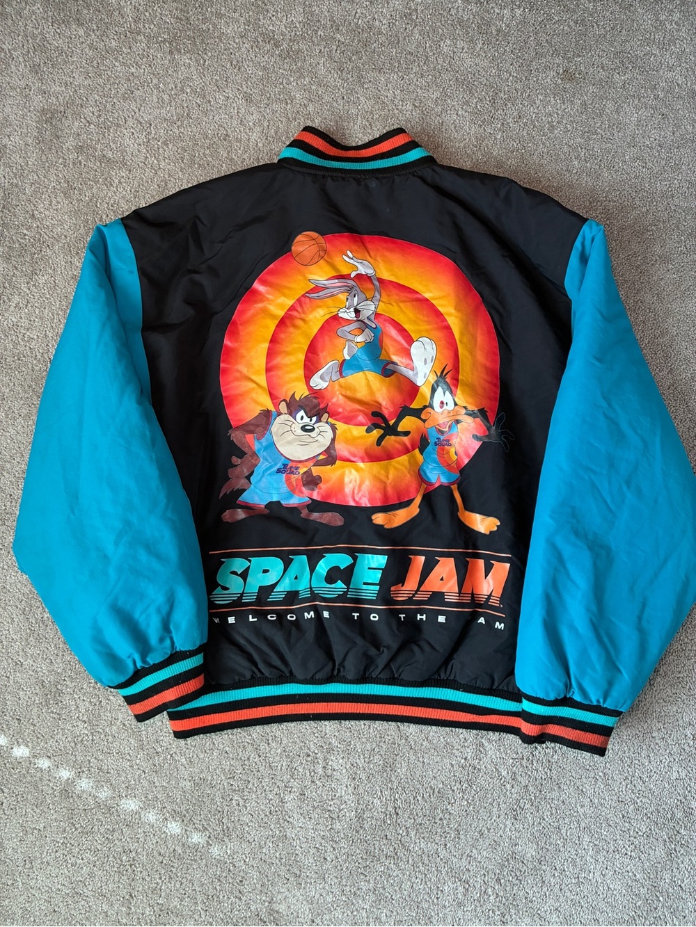 Dumbgood x Space Jam UO Exclusive Varsity Jacket Tune Squad Bugs Bunny